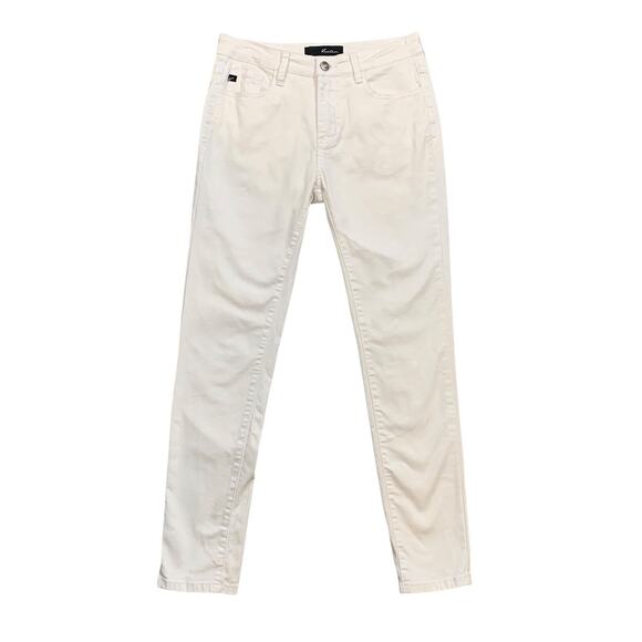 KanCan Jeans Womens 5/26 White Denim Mid Rise Skinny Ankle Stretch Zip Fly - Picture 1 of 12